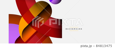 Trendy shapes, color minimal design composition, lines and shadows for wallpaper banner background or landing page 84813475
