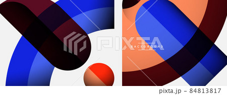 Trendy shapes, color minimal design composition, lines and shadows for wallpaper banner background or landing page Trendy shapes, color minimal design composition, lines and shadows for wallpaper banner background or landing page 84813817
