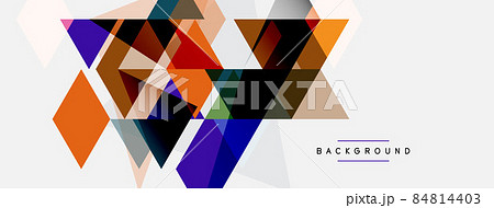 Color triangles composition, geometric abstract background. Techno or business concept, pattern for wallpaper, banner, background, landing page 84814403