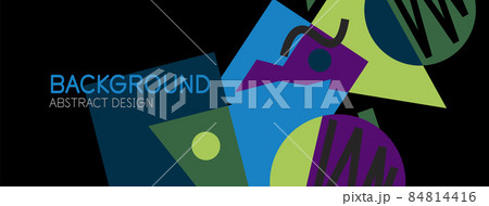 Abstract background with blocks, lines, geometric shapes. Techno or business concept for wallpaper, banner, background, landing page Abstract background with blocks, lines, geometric shapes. Techno or business concept for wallpaper, banner, background, landing page 84814416