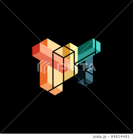 Abstract background. 3d cubes, cubic elements and blocks. Techno or business concept for wallpaper, banner, background, landing page 84814481