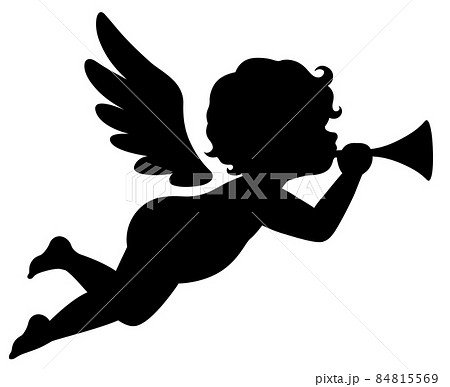 恋のキューピット　シルエットイラスト2 84815569