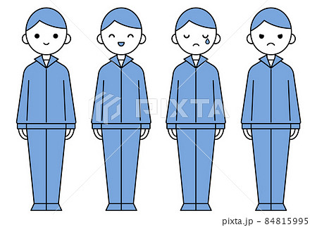 人物イラスト_男子高生表情セット_ジャージ 84815995