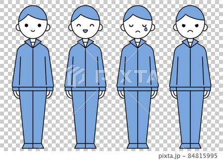 人物イラスト_男子高生表情セット_ジャージ 84815995