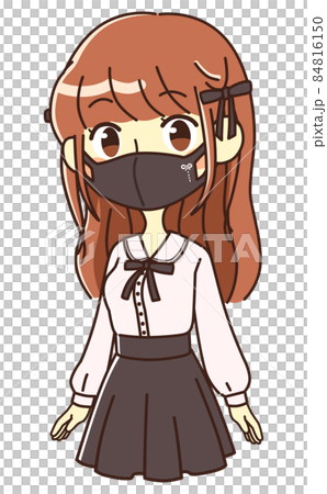 量產女面具佩戴插畫素材 量產女面具佩戴插畫素材 84816150