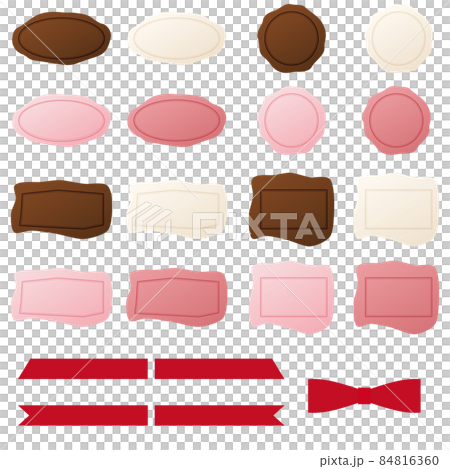 Illustration of 4 shapes of labels and ribbons... - Stock Illustration ...