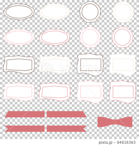 Illustration of 4 shapes of labels and ribbons... - Stock Illustration ...