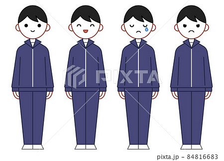 人物イラスト_男子高生表情セット_ジャージ 84816683