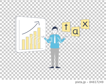 税金についてグラフで説明する男性 84817249
