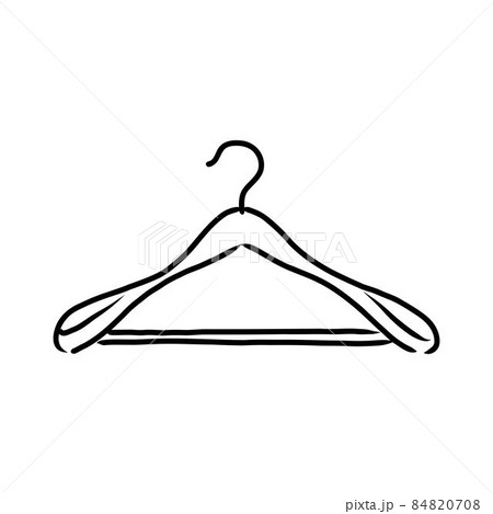 Vector Single Black Sketch Wardrobe Shoulder Hanger. 84820708