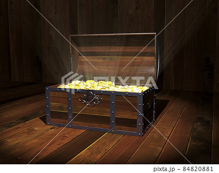 宝箱　金貨　財宝　トレジャー　CG 84820881