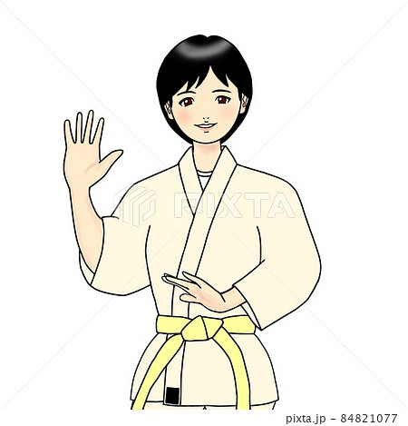 武道を学ぶ女性のイラスト素材