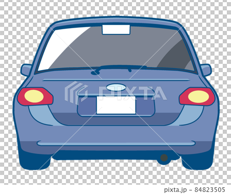 うしろから見た青い車のイラスト【背面・真後ろ】 84823505