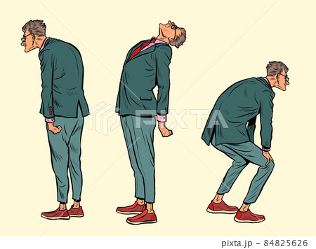 A businessman is looking at something, the pose of a man in a suit. Interest reading announcement 84825626