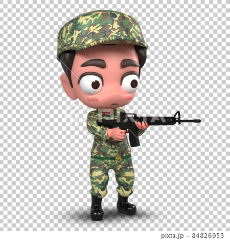 PNG File cute army soldier Cartoon SD Model 3D... - Stock Illustration ...