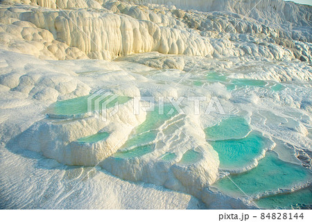 Pamukkale, natural pool with blue water, Turkey 84828144
