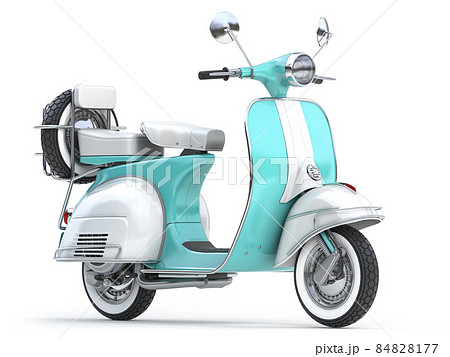 Classic vintage scooter, motor bike or moped... - Illustration [84828177] PIXTA