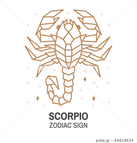 Zodiac astrology horoscope sign scorpio linear design. Vector illustration. Elegant line art symbol or icon of scorpio esoteric zodiacal horoscope templates for logo or poster isolated on white Zodiac astrology horoscope sign scorpio linear design. Vector illustration. Elegant line art symbol or icon of scorpio esoteric zodiacal horoscope templates for logo or poster isolated on white 84828654
