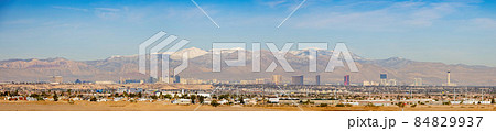 Sunny morning view of the Las Vegas strip skyline 84829937
