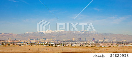 Sunny morning view of the Las Vegas strip skyline 84829938