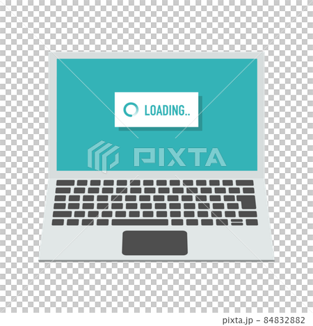 Laptop isometric vector illustration displaying loading screen Front facing Laptop isometric vector illustration displaying loading screen Front facing 84832882