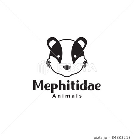 head face animal mephitidae logo symbol icon vector graphic design illustration idea creative 84833213