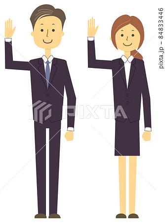 スーツを着た男女の人物　ベクターイラスト 84833446
