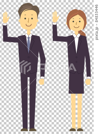 スーツを着た男女の人物　ベクターイラスト 84833446