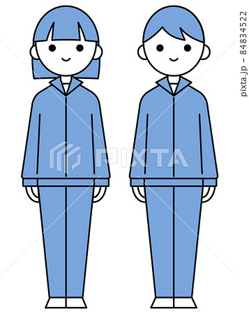 人物イラスト_学生男女_ジャージ 84834522