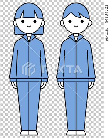 人物イラスト_学生男女_ジャージ 84834522