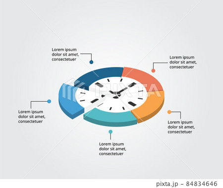 Time template for infographic for presentation for 5 element 84834646
