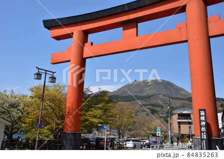 箱根町 箱根神社第一鳥居と駒ケ岳と新緑 箱根町 箱根神社第一鳥居と駒ケ岳と新緑 84835263