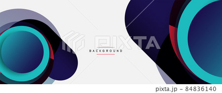 Circle and round shapes abstract background. Vector illustration for wallpaper banner background or landing page Circle and round shapes abstract background. Vector illustration for wallpaper banner background or landing page 84836140