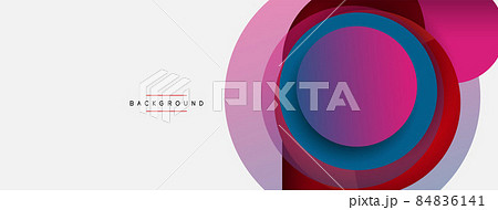 Circle and round shapes abstract background. Vector illustration for wallpaper banner background or landing page Circle and round shapes abstract background. Vector illustration for wallpaper banner background or landing page 84836141