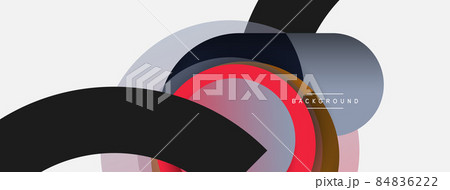 Circle and round shapes abstract background. Vector illustration for wallpaper banner background or landing page 84836222