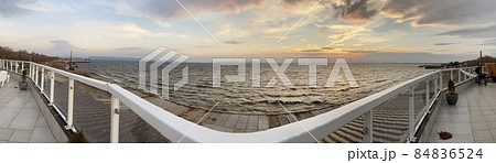 Panorama of sunset on the Volga river in Russia 84836524