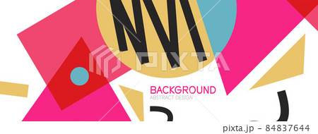 Abstract background. Blocks, lines, triangles, circles composition. Techno or business concept for wallpaper, banner, background, landing page 84837644