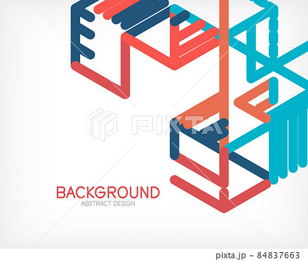 Abstract background. Color lines on white background. Linear abstract composition. Techno or business concept for wallpaper, banner, background, landing page 84837663