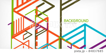 Abstract background. Color lines on white background. Linear abstract composition. Techno or business concept for wallpaper, banner, background, landing page Abstract background. Color lines on white background. Linear abstract composition. Techno or business concept for wallpaper, banner, background, landing page 84837685