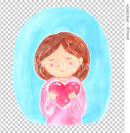 Female with a heart (light blue) 84838004