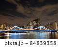 夜の隅田川と清洲橋の景色 84839358