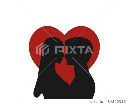 Couple love heart icon. Vector illustration. Flat design. Couple love heart icon. Vector illustration. Flat design. 84840316