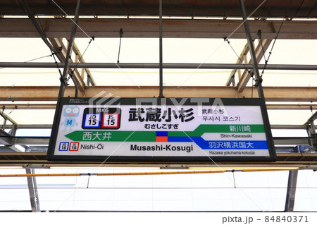 武蔵小杉駅の駅名表示版Yキャラ(横須賀線) 84840371