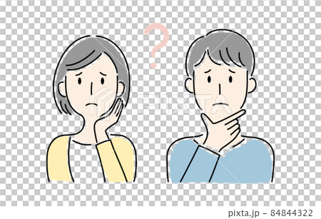 Hand-painted style, vector illustrations of worried men and women Hand-painted style, vector illustrations of worried men and women 84844322