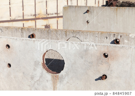 Abstract industrial architecture. Grungy concrete walls Abstract industrial architecture. Grungy concrete walls 84845907