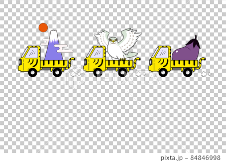 年賀状 寅年 2022年 トラ柄の軽トラ（一富士二鷹三茄子） 84846998
