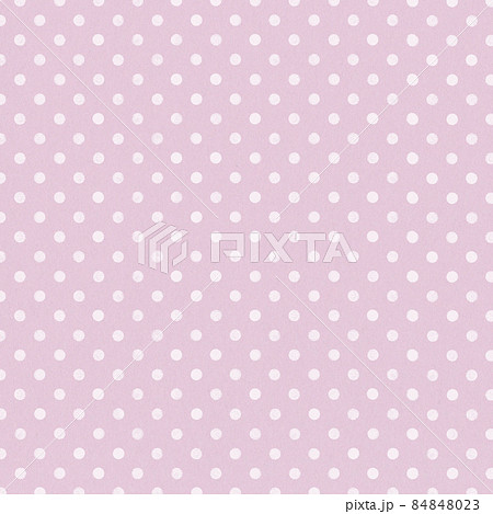 正方形 くすみピンクと白いドットのレトロかわいい背景のイラスト素材