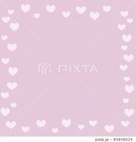 正方形 くすみピンクとハートフレームのラブリーな背景のイラスト素材