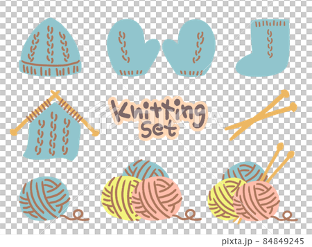 插圖素材：紗球/針織套裝 84849245