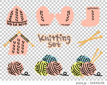 插圖素材：紗球/針織套裝 84849246